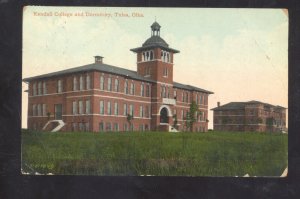 TULSA OKLAHOMA KENDALL COLLEGE DORMITORY VINTAGE POSTCARD 1909