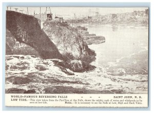 c1940s World-Famous Reversing Falls, Saint John New Brunswick Canada Postcard