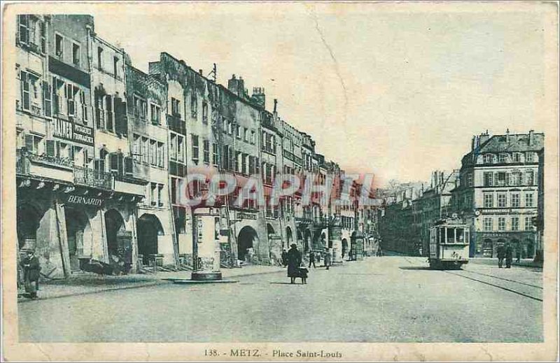 Old Postcard Metz Place Saint Louis Tramway