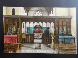 Norfolk RANWORTH St Helen Church ROOD SCREEN - Old RP Postcard J.994