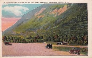 Postcard Mt Webster and Willey House Free Camp Grounds Crawford Notch NH