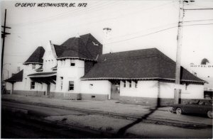 CPR Depot New Westminster BC British Columbia Train Station RPPC Postcard H61