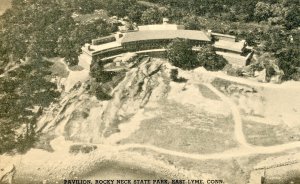 Postcard Early Aerial View of Rocky Neck State Park in East Lyme, CT. L6