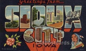 Sioux City, Iowa Large Letter Town Unused 