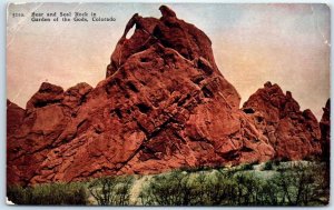 Postcard - Bear and Seal Rock in Garden of the Gods - Colorado Springs, Colorado