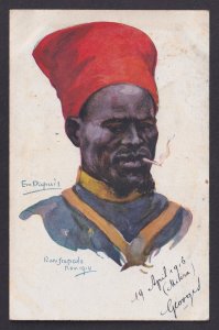FRANCE, Propaganda postcard, Emile Dupuis, Senegalese shooter, WWI