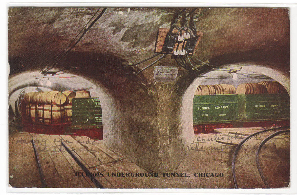 Underground Railroad Tunnel Chicago Illinois 1916 postcard United