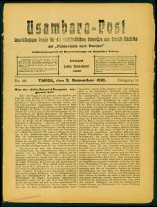 Germany 1910 E Africa Deutsche Ost-Afrika Usambara Post Complete Newspaper 73337