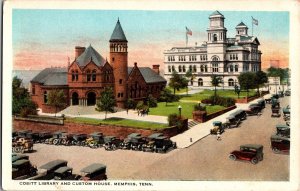 Cositt Library and Custom House, Memphis TN Vintage Postcard L49