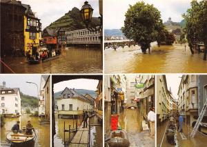 BG10734 moselhochwasser in cochem boat   germany