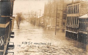 G35/ Logansport Indiana RPPC Postcard 1920s Flood Disaster 4th St Court