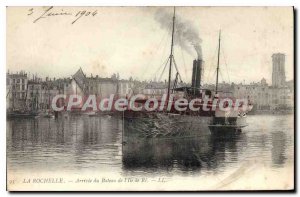 Old Postcard La Rochelle Arrival From Boat From I'Ile De Re