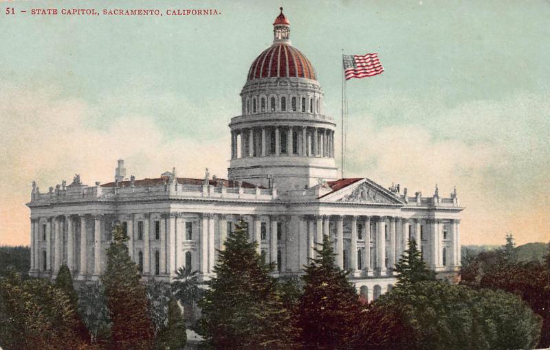 State Capitol, Sacramento, California, 1907 Postcard