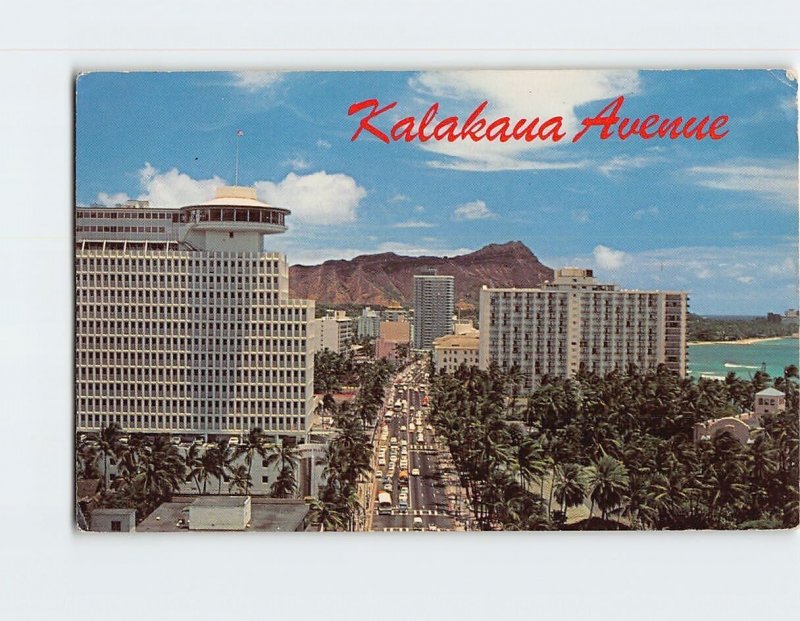 Postcard Kalakaua Avenue Waikiki Hawaii USA