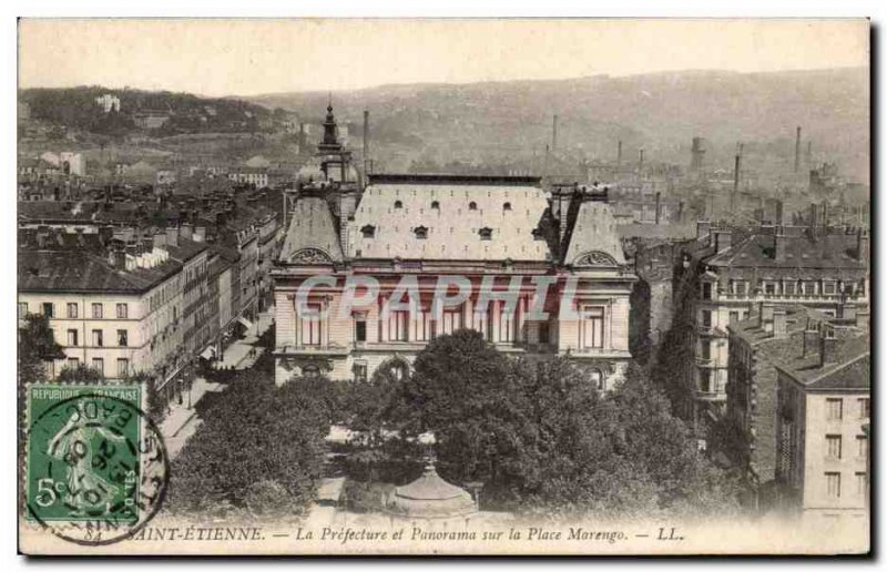 Saint Etienne - The Prefecture and Panorama Plaza Morengo - Old Postcard