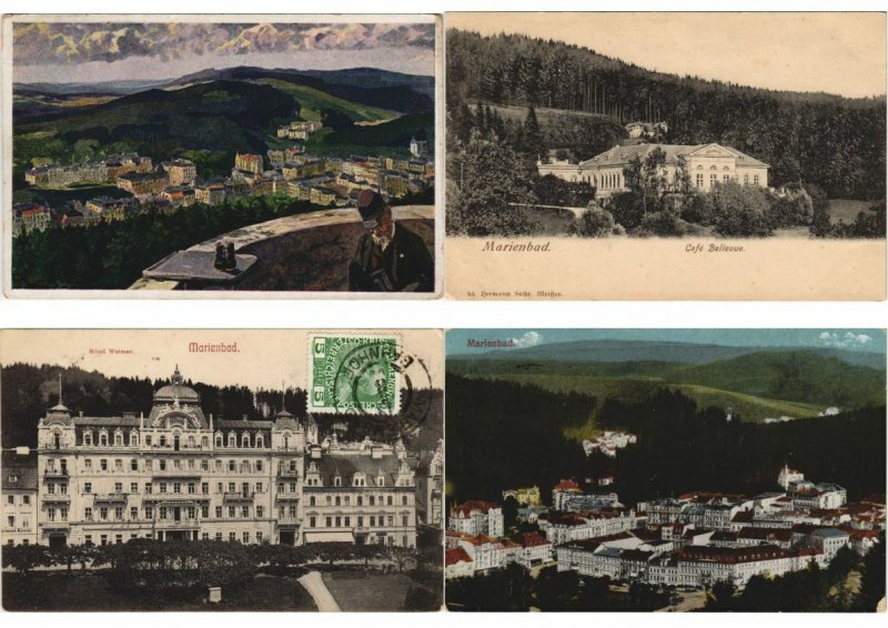 PC CZECOSLOVAKIA MARIENBAD 42 VINTAGE POSTCARDS (L3641)
