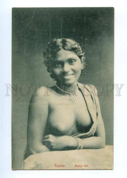 173810 CEYLON nude Rodiya Girls Vintage postcard