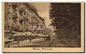 Old Postcard Wiesbaden Wilhelmstrasse
