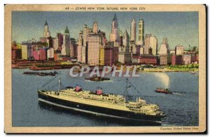 Postcard Old Boat Lower New York