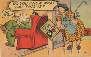 marital woes postcard: Do You Know What Day This Is?