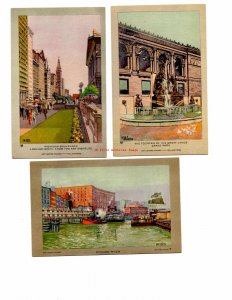 12 Postcards Set, M.W. Sater, Volland Views, Art Lovers' Chicago