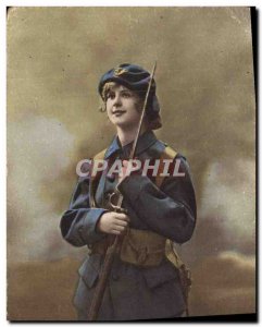 Old Postcard Militaria Alpine Hunters Woman