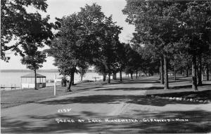 Glenwood Minnesota 1950s Scene Lake Minnewaska Pearson RPPC postcard 6986