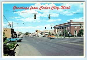 CEDAR CITY, Utah UT ~ STREET SCENE Iron County 1977 ~   4x6 Postcard