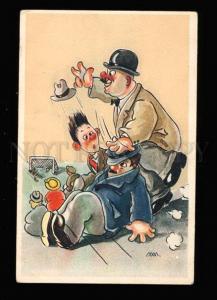 016732 Football Drunk men playing Vintage comical PC