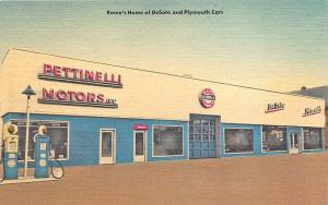 Rome NY Pettinelli Motors DeSoto Plymouth Car Auto Dealership Linen Postcard