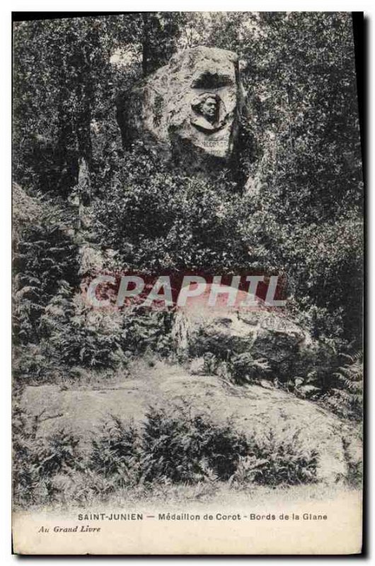 Old Postcard St Junien Medallion of Corot Banks of the Glane