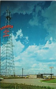 Edmonton Alberta Tourist Bureau Oil Derrick AB Alta Unused Vintage Postcard H40