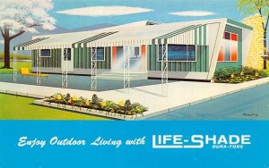 Long Beach California Life Shade Aluminum Awning Mobile Home Ad Postcard AA79247