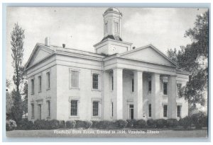 Vandalia Illinois Postcard Vandalia State House Exterior Building c1940 Vintage