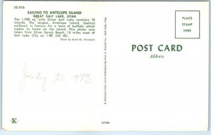 Postcard - Sailing to Antelope Island, Great Salt Lake, Utah, USA