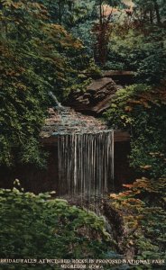 Vintage Postcard 1910's Bridal Falls Rock Proposed National Park McGregor Iowa