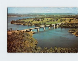 Postcard Aerial view of Allumette Bridge Canada