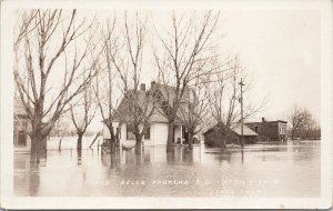 Flood Belle Fourche SD Butte County April 9, 1924 Unused Real Photo Postcard E73