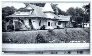 c1960's MILW Decorah Iowa IA Railroad Train Depot Station RPPC Photo Postcard