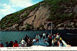 New York Lake George Cruise Boat At Rogers Rock