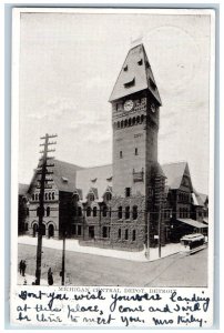 Detroit Michigan Postcard Central Depot Exterior Building 1905 Vintage Antique