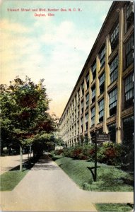 Postcard OH Dayton Stewart Street & Boulevard Number One N.C.R. ~1910 B5