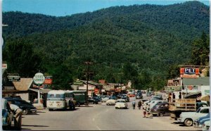 1955 Business Section Qualla Indian Reservation Cherokee NC Postcard