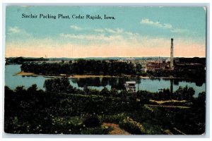 c1910's Sinclair Packing Plant Distance View Lake Cedar Rapids Iowa IA Postcard