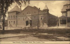 New London CT State Armory c1910 Postcard