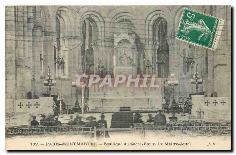 CARTE Postale Old Paris Montmartre Sacre Coeur Basilica Altar The Master