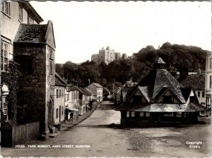 RPPC Dunster, Somerset England YARN MARKET~HIGH STREET SCENE 4X6 Friths Postcard