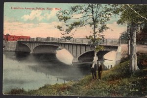 MI ~ Hamilton Avenue Bridge FLINT 1913 DET & CHANOHAVEN R.P.O. - Divided Back