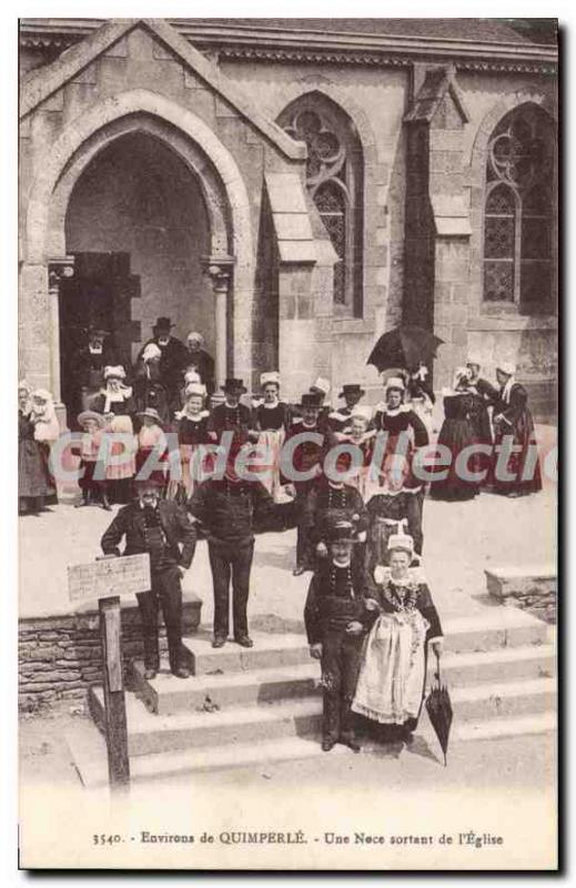 Old Postcard Around Quimperle An outgoing Noce Church