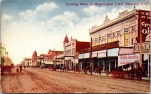 Postcard Looking West on Washington Street in Phoenix, Arizona